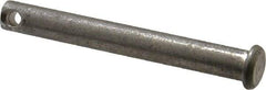 Made in USA - 5/16" Pin Diam, 2-1/2" OAL, Standard Clevis Pin - 9/64" Hole, 2-23/64" Usable Length, Uncoated Stainless Steel - Top Tool & Supply