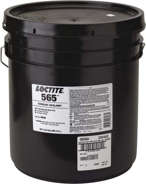 Loctite - 10 L, White, Controlled Strength Liquid Thread Sealant - Series 565 - Top Tool & Supply