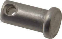 Made in USA - 3/8" Pin Diam, 3/4" OAL, Standard Clevis Pin - 5/32" Hole, 19/32" Usable Length, Uncoated Stainless Steel - Top Tool & Supply