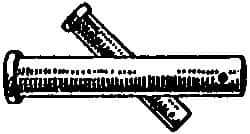 Made in USA - 3/4" Pin Diam, 3-1/2" OAL, Standard Clevis Pin - 5/32" Hole, 3-11/32" Usable Length, Uncoated Stainless Steel - Top Tool & Supply