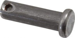 Made in USA - 1/4" Pin Diam, 51/64" OAL, Standard Clevis Pin - 3/32" Hole, 45/64" Usable Length, Uncoated Steel - Top Tool & Supply