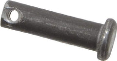 Made in USA - 1/4" Pin Diam, 7/8" OAL, Standard Clevis Pin - 3/32" Hole, 25/32" Usable Length, Uncoated Steel - Top Tool & Supply