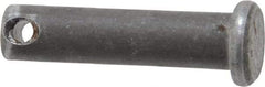 Made in USA - 1/4" Pin Diam, 1" OAL, Standard Clevis Pin - 3/32" Hole, 29/32" Usable Length, Uncoated Steel - Top Tool & Supply