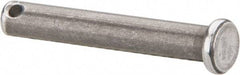 Made in USA - 1/4" Pin Diam, 1-5/8" OAL, Standard Clevis Pin - 3/32" Hole, 1-17/32" Usable Length, Uncoated Steel - Top Tool & Supply