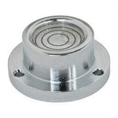 Geier & Bluhm, Inc. - 1 Inch Base Diameter x 0.44 Inch Overall Height, 3 Circles, Brass Bull's Eye Circular Level - 0.218 Inch Vial Diameter, 1/2 Inch Inner Diameter, 0.093 Inch Mounting Hole Diameter, 30 min Sensitivity, -40 to 160°F - Top Tool & Supply