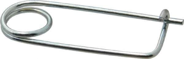 Made in USA - 1-11/16" Usable Length Spring Steel Standard Safety Pin - 2-3/4" OAL, 0.091" Wire Diam, 5/8" Inside Clearance, Zinc-Plated - Top Tool & Supply