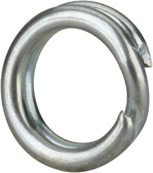 Made in USA - 0.174" ID, 0.254" OD, 0.062" Thick, Split Ring - Grade 2 Spring Steel, Zinc-Plated Finish - Top Tool & Supply