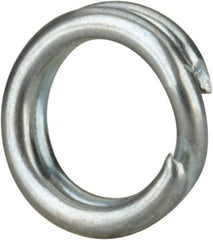 Made in USA - 0.174" ID, 0.254" OD, 0.062" Thick, Split Ring - Grade 2 Spring Steel, Zinc-Plated Finish - Top Tool & Supply