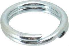 Made in USA - 0.46" ID, 0.604" OD, 0.105" Thick, Split Ring - Grade 2 Spring Steel, Zinc-Plated Finish - Top Tool & Supply