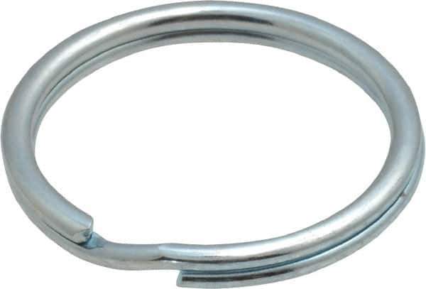 Made in USA - 0.932" ID, 1.1" OD, 0.11" Thick, Split Ring - Grade 2 Spring Steel, Zinc-Plated Finish - Top Tool & Supply