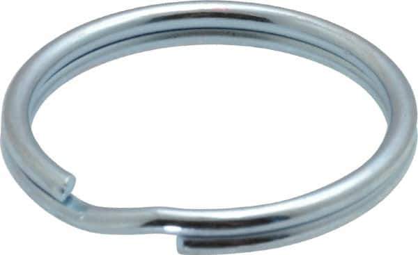 Made in USA - 1.159" ID, 1-3/8" OD, 0.142" Thick, Split Ring - Grade 2 Spring Steel, Zinc-Plated Finish - Top Tool & Supply