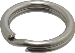 Made in USA - 0.328" ID, 0.43" OD, 0.074" Thick, Split Ring - 18-8 Stainless Steel, Natural Finish - Top Tool & Supply