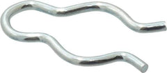 Made in USA - 7/16" Groove, 1-1/8" Long, Zinc-Plated Spring Steel Hair Pin Clip - 0.064" Clip Diam, 1/2" Shaft Diam, Grade 2 - Top Tool & Supply