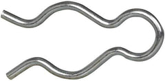 Made in USA - 21/32" Groove, 1-13/16" Long, Zinc-Plated Spring Steel Hair Pin Clip - 0.093" Clip Diam, 3/4" Shaft Diam, Grade 2 - Top Tool & Supply