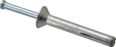 Powers Fasteners - 1/4" Diam, 1/4" Drill, 2" OAL, 7/8" Min Embedment Hammer Drive Concrete Anchor - Steel (Drive Pin)/Zamac Alloy (Body), Zinc-Plated Finish, Flat Head - Top Tool & Supply