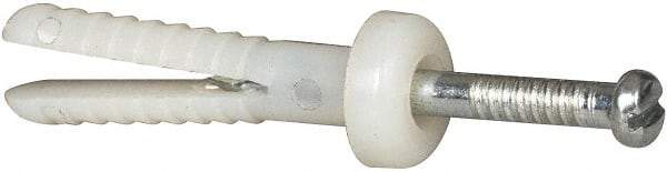 Powers Fasteners - 3/16" Diam, 3/16" Drill, 1" OAL, 1-1/8" Min Embedment Hammer Drive Concrete Anchor - Nylon (Body)/Steel (Drive Pin), Zinc-Plated Finish, Round Head - Top Tool & Supply