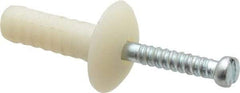 Powers Fasteners - 1/4" Diam, 1/4" Drill, 3/4" OAL, 7/8" Min Embedment Hammer Drive Concrete Anchor - Nylon (Body)/Steel (Drive Pin), Zinc-Plated Finish, Mushroom Head - Top Tool & Supply