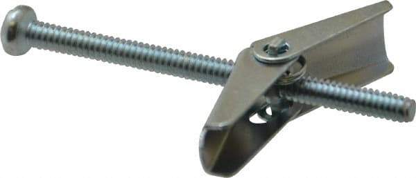 Powers Fasteners - 1/8" Screw, 1/8" Diam, 2" Long, Toggle Bolt Drywall & Hollow Wall Anchor - 3/8" Drill, Zinc Plated, Steel, Grade Zamac 7, Use in Drywall & Wallboard - Top Tool & Supply