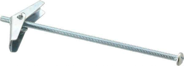 Powers Fasteners - 3/16" Screw, 3/16" Diam, 5" Long, Toggle Bolt Drywall & Hollow Wall Anchor - 1/2" Drill, Zinc Plated, Steel, Grade Zamac 7, Use in Drywall & Wallboard - Top Tool & Supply