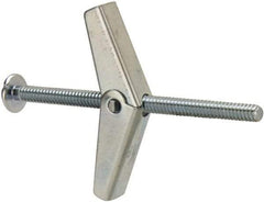 Powers Fasteners - 3/16" Screw, 3/16" Diam, 3" Long, Toggle Bolt Drywall & Hollow Wall Anchor - 1/2" Drill, Zinc Plated, Steel, Grade Zamac 7, Use in Drywall & Wallboard - Top Tool & Supply