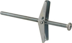 Powers Fasteners - 3/16" Screw, 3/16" Diam, 4" Long, Toggle Bolt Drywall & Hollow Wall Anchor - 1/2" Drill, Zinc Plated, Steel, Grade Zamac 7, Use in Drywall & Wallboard - Top Tool & Supply