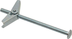 Powers Fasteners - 1/4" Screw, 1/4" Diam, 4" Long, Toggle Bolt Drywall & Hollow Wall Anchor - 5/8" Drill, Zinc Plated, Steel, Grade Zamac 7, Use in Drywall & Wallboard - Top Tool & Supply