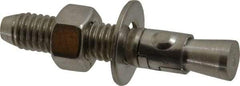 Powers Fasteners - 3/8" Diam, 3/8" Drill, 2-1/4" OAL, 1-1/4" Min Embedment Wedge Expansion Concrete Anchor - 304 Stainless Steel, Hex Nut Head, Hex Drive, 1-1/4" Thread Length - Top Tool & Supply