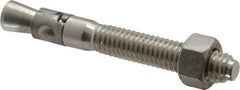 Powers Fasteners - 3/8" Diam, 3/8" Drill, 3" OAL, 1-1/4" Min Embedment Wedge Expansion Concrete Anchor - 304 Stainless Steel, Hex Nut Head, Hex Drive, 1-7/8" Thread Length - Top Tool & Supply