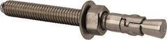 Powers Fasteners - 3/8" Diam, 3/8" Drill, 3-3/4" OAL, 1-5/8" Min Embedment Wedge Expansion Concrete Anchor - 304 Stainless Steel, Hex Nut Head, Hex Drive, 2-5/8" Thread Length - Top Tool & Supply