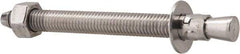 Powers Fasteners - 1/2" Diam, 1/2" Drill, 5-1/2" OAL, Wedge Expansion Concrete Anchor - 304 Stainless Steel, Hex Nut Head, Hex Drive, 4-1/8" Thread Length - Top Tool & Supply