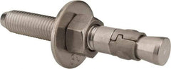 Powers Fasteners - 3/4" Diam, 3/4" Drill, 5-1/2" OAL, Wedge Expansion Concrete Anchor - 304 Stainless Steel, Hex Nut Head, Hex Drive, 3-5/8" Thread Length - Top Tool & Supply