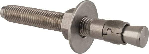 Powers Fasteners - 3/4" Diam, 3/4" Drill, 6-1/4" OAL, Wedge Expansion Concrete Anchor - 304 Stainless Steel, Hex Nut Head, Hex Drive, 4-3/8" Thread Length - Top Tool & Supply