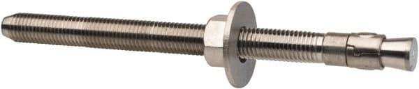 Powers Fasteners - 3/4" Diam, 3/4" Drill, 10" OAL, 1-1/8" Min Embedment Wedge Expansion Concrete Anchor - 304 Stainless Steel, Hex Nut Head, Hex Drive, 8-1/8" Thread Length - Top Tool & Supply