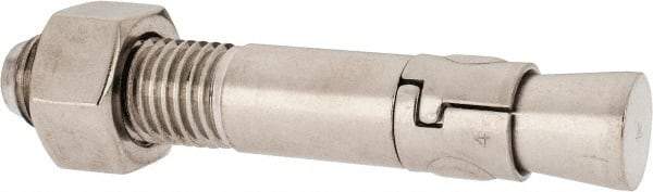 Powers Fasteners - 1" Diam, 1" Drill, 6" OAL, 1-5/8" Min Embedment Wedge Expansion Concrete Anchor - 304 Stainless Steel, Hex Nut Head, Hex Drive, 2-3/8" Thread Length - Top Tool & Supply