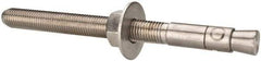 Powers Fasteners - 1" Diam, 1" Drill, 12" OAL, 2-3/4" Min Embedment Wedge Expansion Concrete Anchor - 304 Stainless Steel, Hex Nut Head, Hex Drive, 8-3/8" Thread Length - Top Tool & Supply