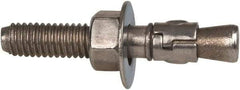 Powers Fasteners - 3/8" Diam, 3/8" Drill, 2-1/4" OAL, 3-3/8" Min Embedment Wedge Expansion Concrete Anchor - 316 Stainless Steel, Hex Nut Head, Hex Drive, 1-1/4" Thread Length - Top Tool & Supply