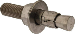 Powers Fasteners - 3/4" Diam, 3/4" Drill, 4-1/4" OAL, 1-1/4" Min Embedment Wedge Expansion Concrete Anchor - 316 Stainless Steel, Hex Nut Head, Hex Drive, 2-3/8" Thread Length - Top Tool & Supply