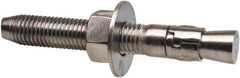 Powers Fasteners - 3/4" Diam, 3/4" Drill, 5-1/2" OAL, 1-1/4" Min Embedment Wedge Expansion Concrete Anchor - 316 Stainless Steel, Hex Nut Head, Hex Drive, 3-5/8" Thread Length - Top Tool & Supply