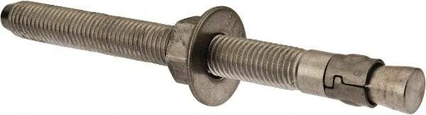 Powers Fasteners - 3/4" Diam, 3/4" Drill, 8-1/2" OAL, 1-3/4" Min Embedment Wedge Expansion Concrete Anchor - 316 Stainless Steel, Hex Nut Head, Hex Drive, 6-5/8" Thread Length - Top Tool & Supply