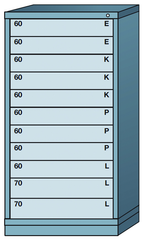 59.25 x 28.25 x 30'' (11 Drawers) - Pre-Engineered Modular Drawer Cabinet Eye-Level (192 Compartments) - Top Tool & Supply