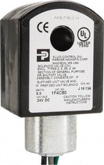 Parker - 24 Volt, 18 Coil Lead Length, Class F, Solenoid Coil - 9.5 Watt, NEMA 4X Enclosure, Use with Parker Skinner Gold Ring Series Valves - Top Tool & Supply