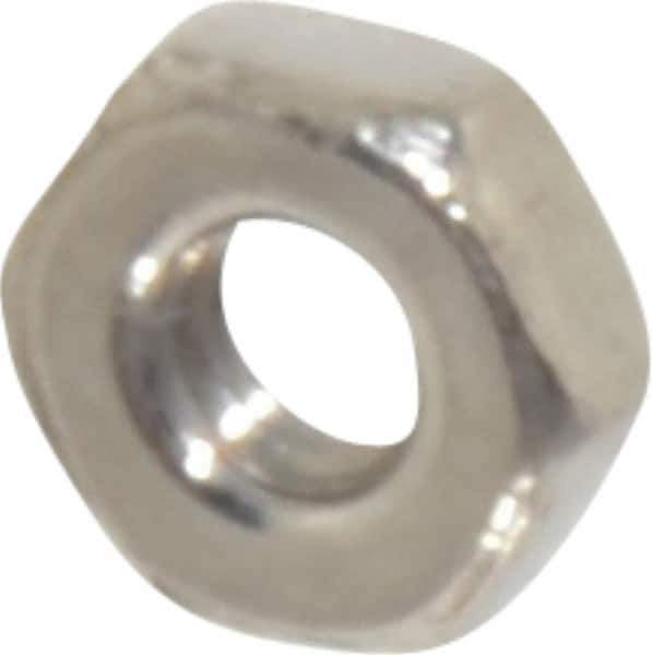 Value Collection - M2.5x0.45 Stainless Steel Right Hand Hex Nut - 4mm Across Flats, 1.6mm High, Uncoated - Top Tool & Supply