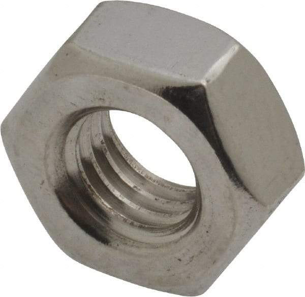 Value Collection - M10x1.50 Stainless Steel Right Hand Hex Nut - 17mm Across Flats, 8mm High, Uncoated - Top Tool & Supply