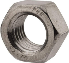 Value Collection - M18x2.50 Stainless Steel Right Hand Hex Nut - 27mm Across Flats, 15mm High, Uncoated - Top Tool & Supply