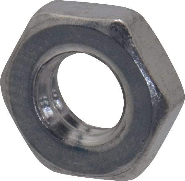 Value Collection - M4x0.70 Metric Coarse Stainless Steel Right Hand Hex Jam Nut - 7mm Across Flats, 2.2mm High, Uncoated - Top Tool & Supply