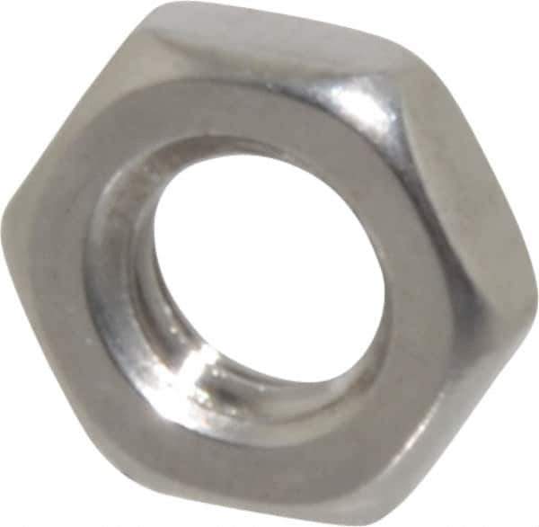 Value Collection - M6x1.00 Metric Coarse Stainless Steel Right Hand Hex Jam Nut - 10mm Across Flats, 3.2mm High, Uncoated - Top Tool & Supply