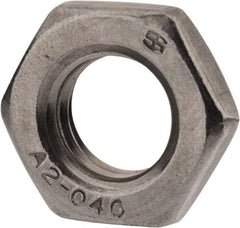 Value Collection - M12x1.75 Metric Coarse Stainless Steel Right Hand Hex Jam Nut - 19mm Across Flats, 6mm High, Uncoated - Top Tool & Supply