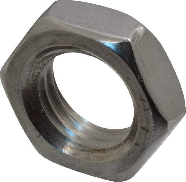 Value Collection - M20x2.50 Metric Coarse Stainless Steel Right Hand Hex Jam Nut - 30mm Across Flats, 10mm High, Uncoated - Top Tool & Supply