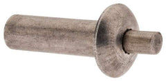 Made in USA - Universal Head Aluminum Alloy Drive Blind Rivet - Stainless Steel Mandrel, 0.297" to 5/16" Grip, 1/4" Head Diam, 0.128" to 0.14" Hole Diam, 0.406" Length Under Head, 1/8" Body Diam - Top Tool & Supply