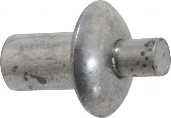 Made in USA - Universal Head Aluminum Alloy Drive Blind Rivet - Aluminum Alloy Mandrel, 0.203" to 1/4" Grip, 1/2" Head Diam, 0.266" to 0.281" Hole Diam, 0.416" Length Under Head, 1/4" Body Diam - Top Tool & Supply